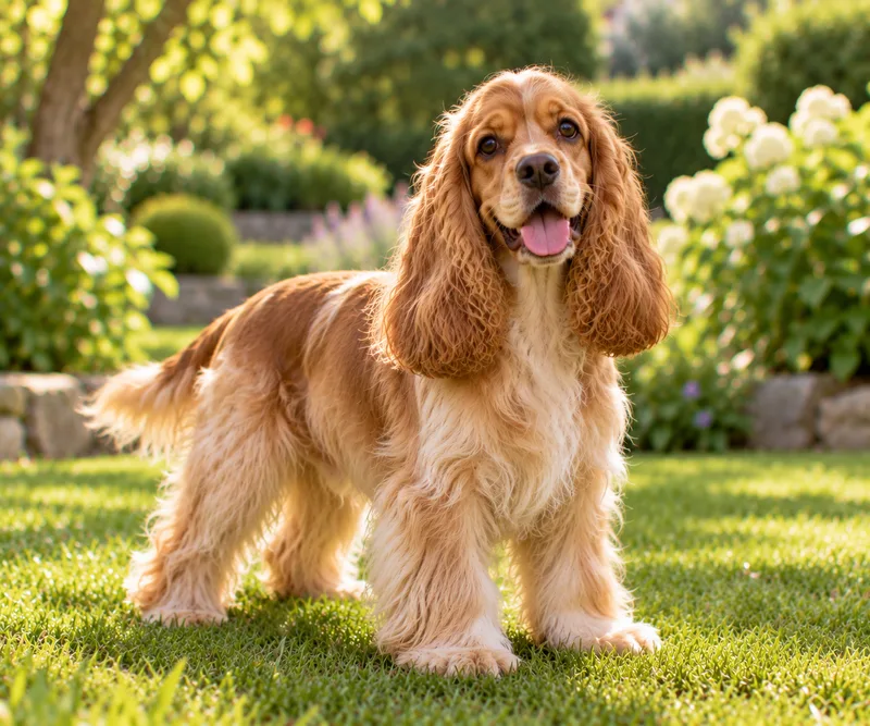American Cocker Spaniel in a garden