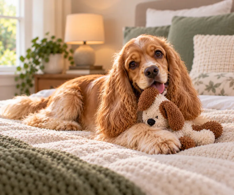 American Cocker Spaniel in a cosy interior