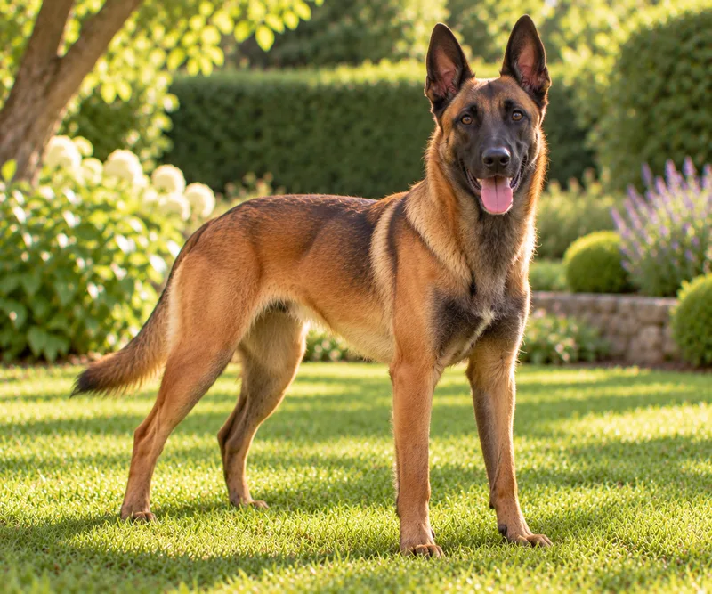 Belgian Malinois in a garden