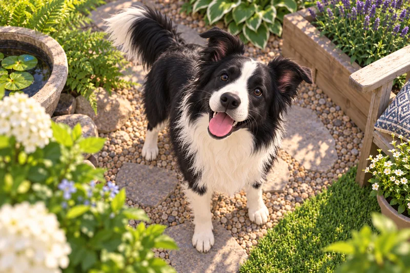 Border Collie in a garden