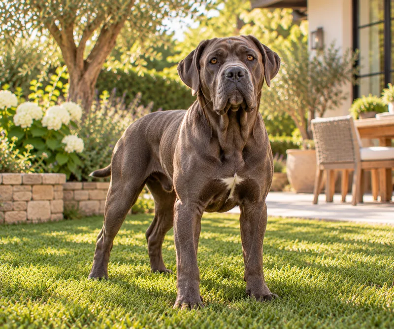 Cane Corso in a garden