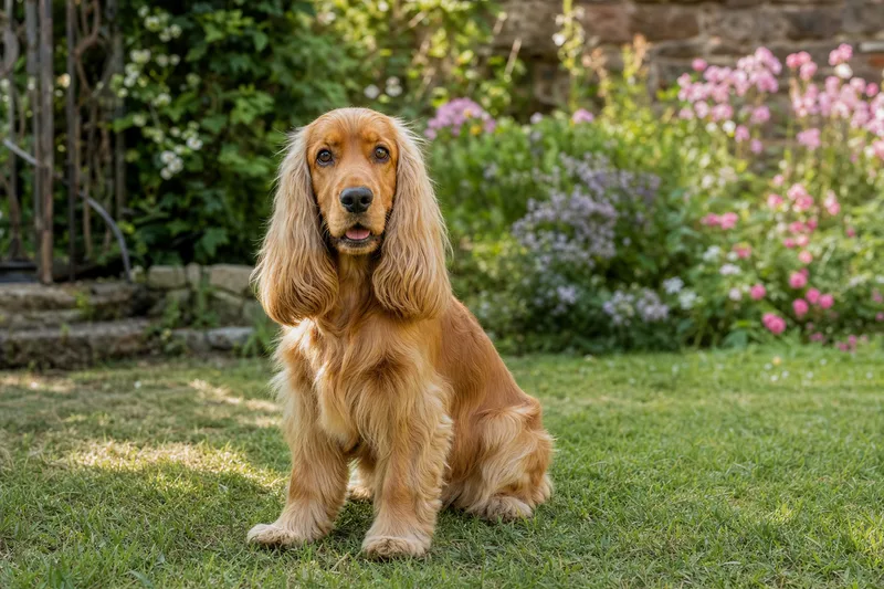 Cocker Spaniel in a garden