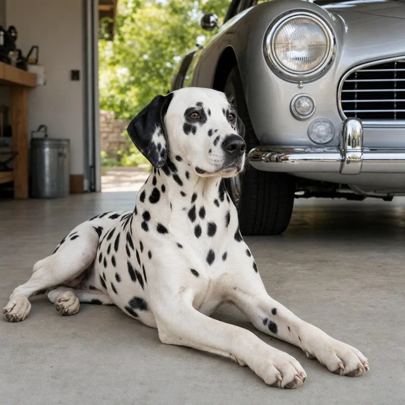 Dalmatian in a cosy interior