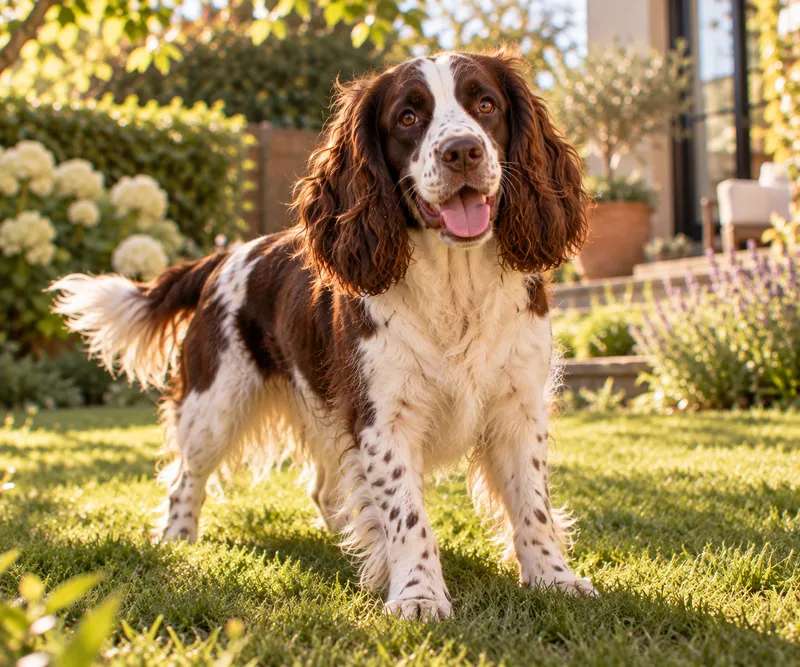 English Springer Spaniel in a garden