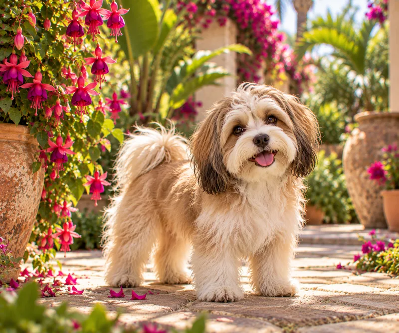 Havanese in a garden