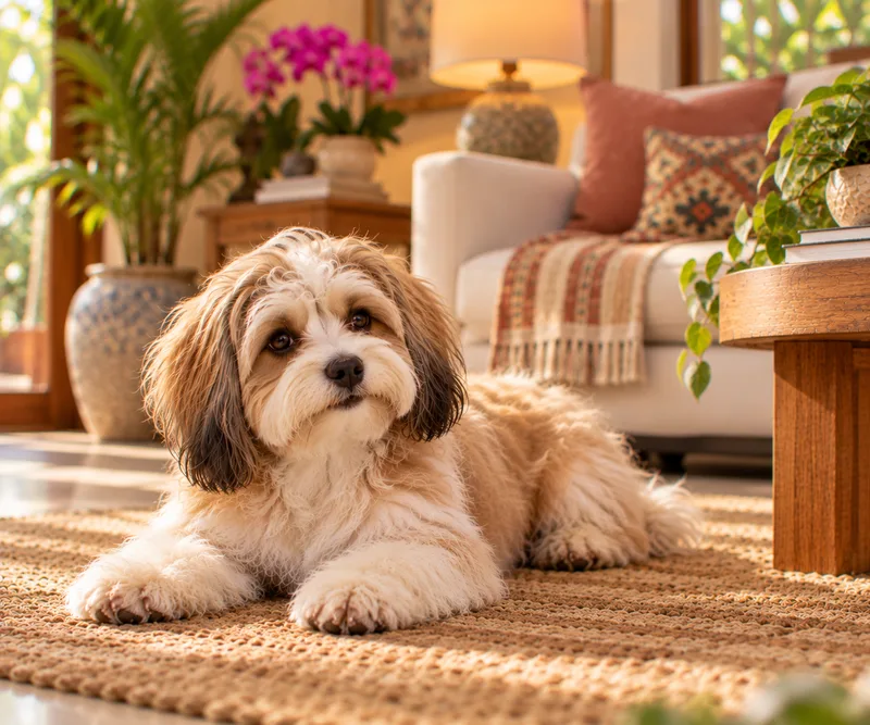 Havanese in a cosy interior