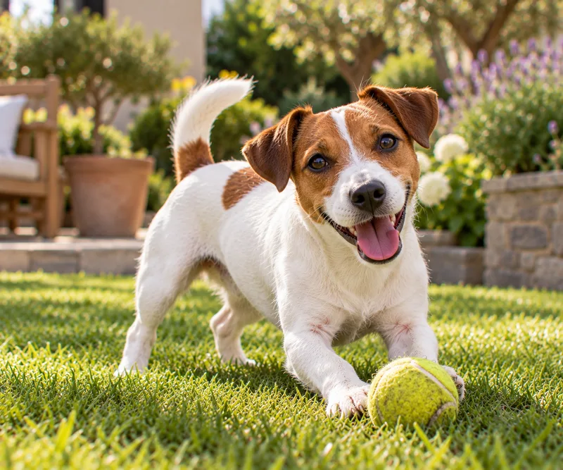 Jack Russell in a garden