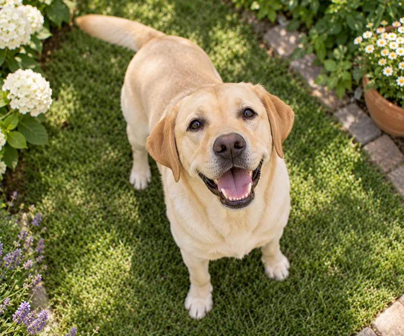 Labrador Retriever in a garden