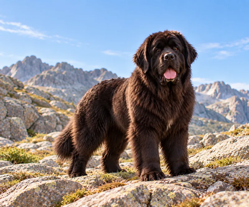 Newfoundland in a garden