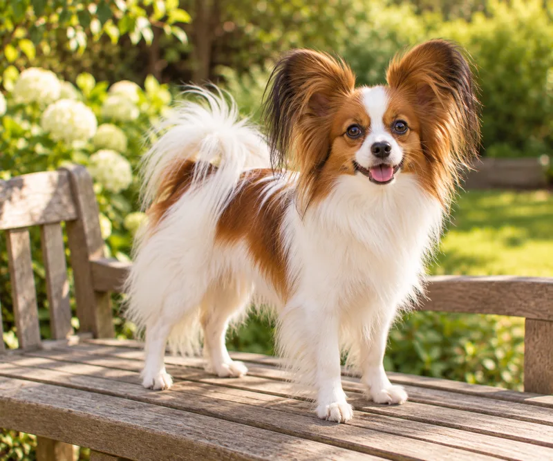 Papillon in a garden