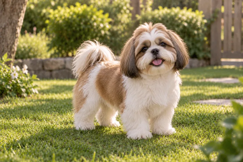 Shih Tzu in a garden