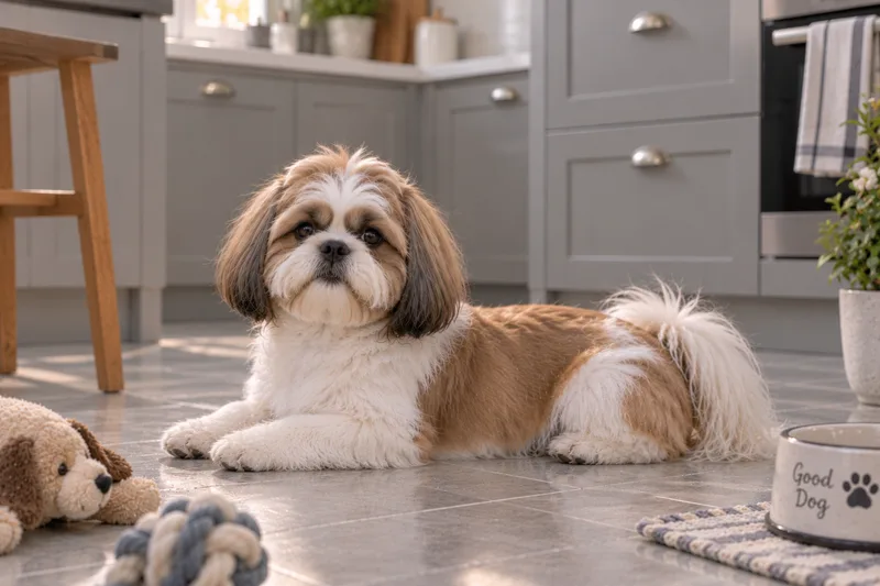Shih Tzu in a cosy interior